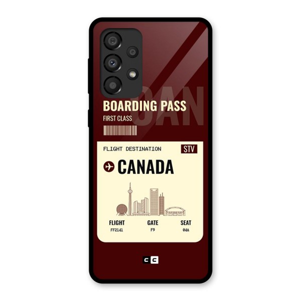 Canada Boarding Pass Glass Back Case for Galaxy A33 5G