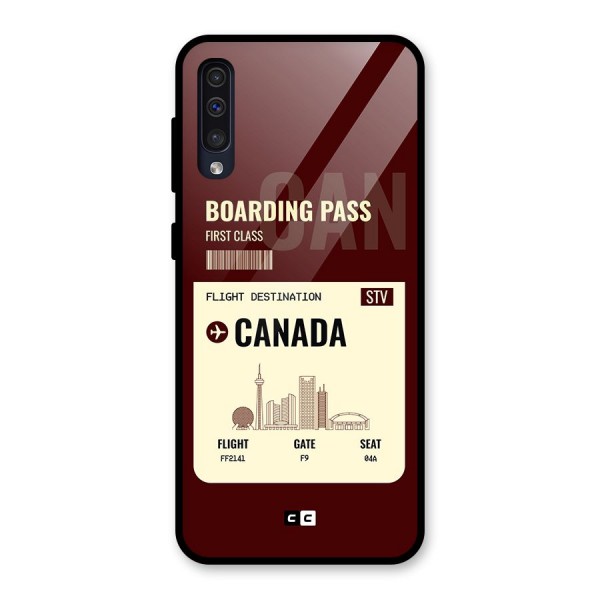 Canada Boarding Pass Glass Back Case for Galaxy A50