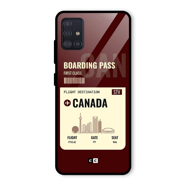 Canada Boarding Pass Glass Back Case for Galaxy A51