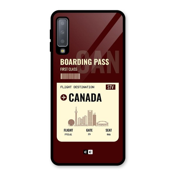 Canada Boarding Pass Glass Back Case for Galaxy A7 (2018)