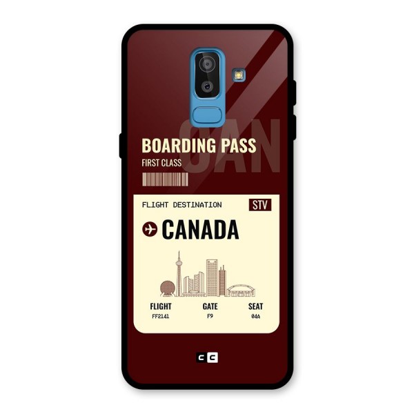 Canada Boarding Pass Glass Back Case for Galaxy J8