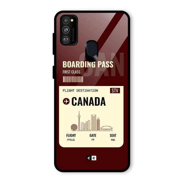 Canada Boarding Pass Glass Back Case for Galaxy M21