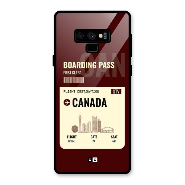 Canada Boarding Pass Glass Back Case for Galaxy Note 9