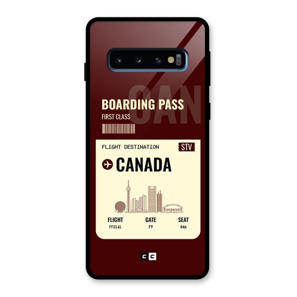 Canada Boarding Pass Glass Back Case for Galaxy S10