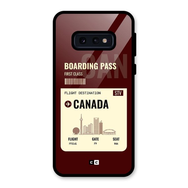 Canada Boarding Pass Glass Back Case for Galaxy S10e