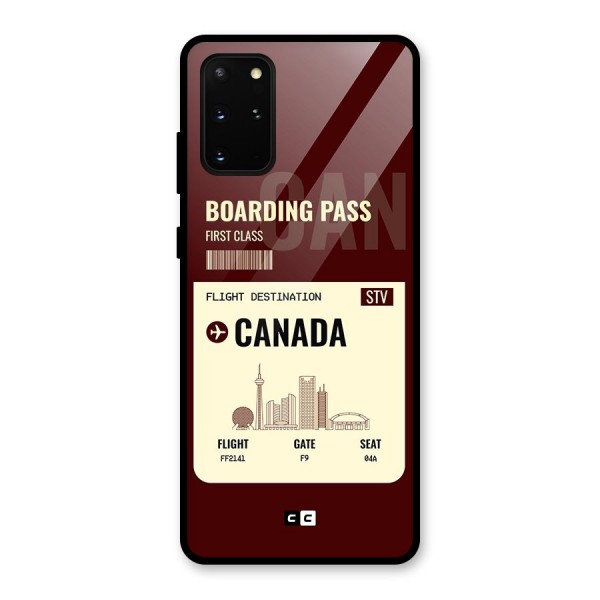 Canada Boarding Pass Glass Back Case for Galaxy S20 Plus