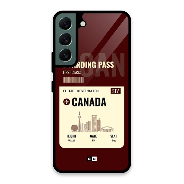 Canada Boarding Pass Glass Back Case for Galaxy S22 5G