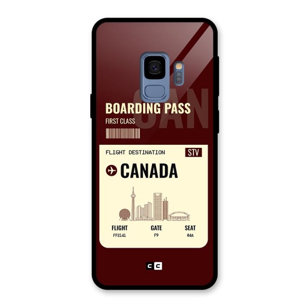 Canada Boarding Pass Glass Back Case for Galaxy S9