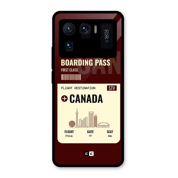 Canada Boarding Pass Glass Back Case for Mi 11 Ultra