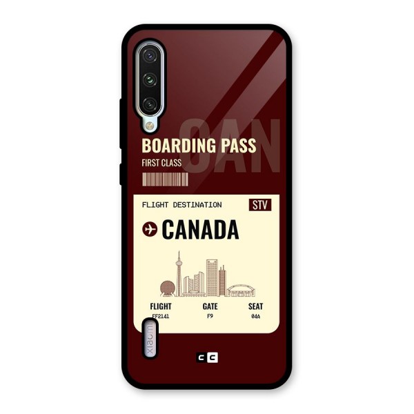 Canada Boarding Pass Glass Back Case for Mi A3