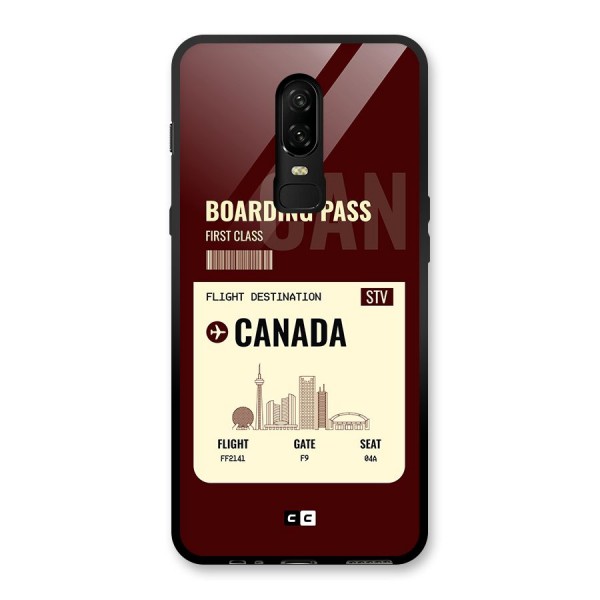 Canada Boarding Pass Glass Back Case for OnePlus 6