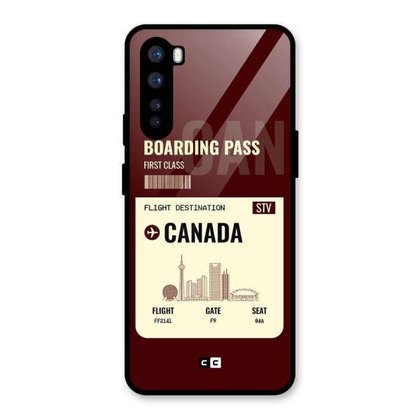 Canada Boarding Pass Glass Back Case for OnePlus Nord