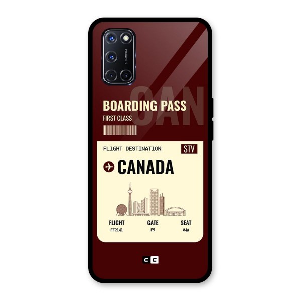 Canada Boarding Pass Glass Back Case for Oppo A52