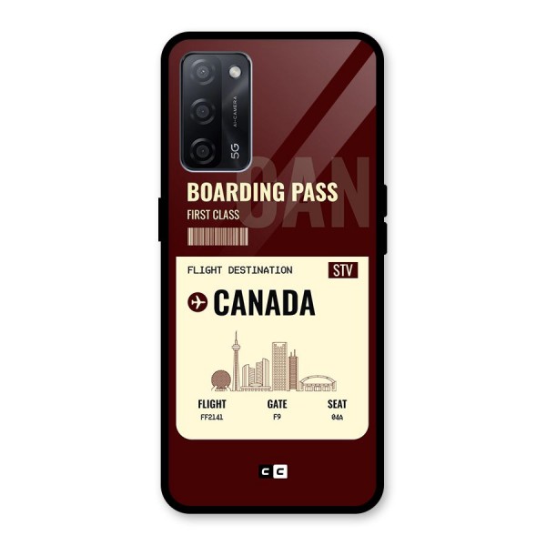 Canada Boarding Pass Glass Back Case for Oppo A53s 5G