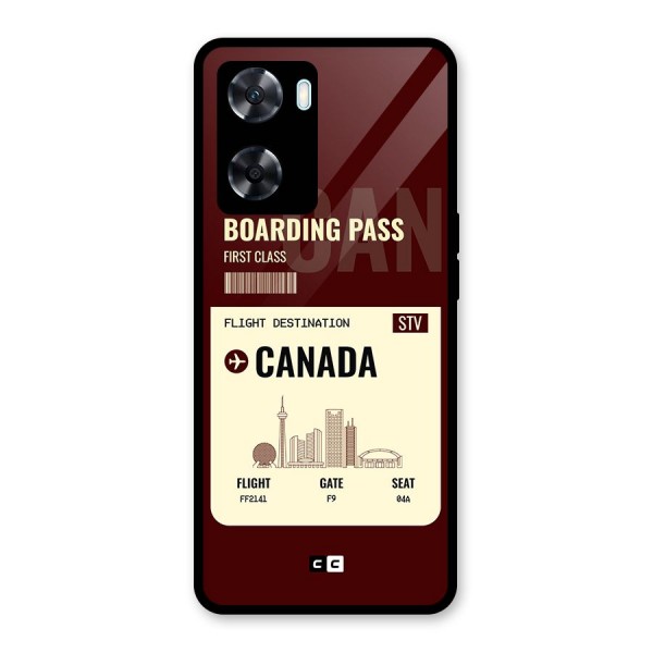 Canada Boarding Pass Glass Back Case for Oppo A77s