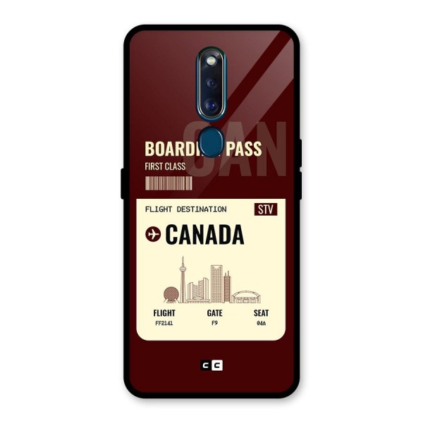 Canada Boarding Pass Glass Back Case for Oppo F11 Pro