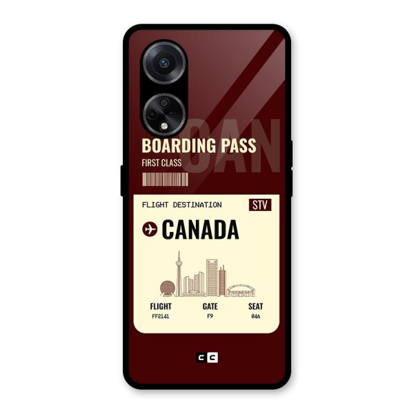 Canada Boarding Pass Glass Back Case for Oppo F23