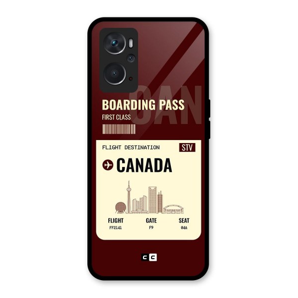 Canada Boarding Pass Glass Back Case for Oppo K10 4G