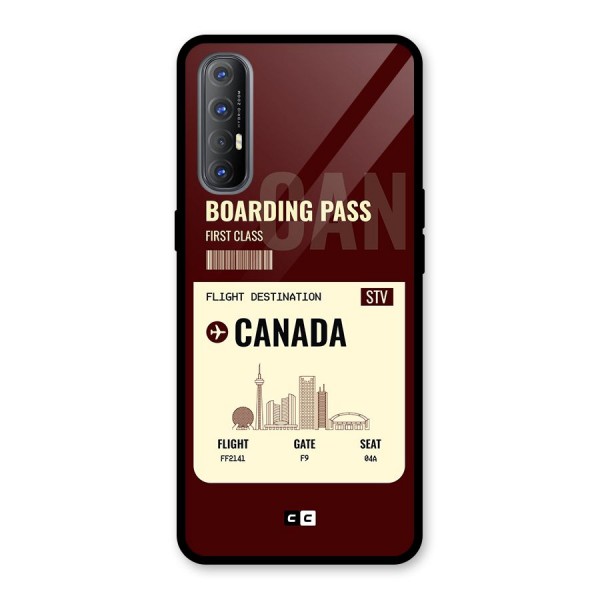 Canada Boarding Pass Glass Back Case for Oppo Reno3 Pro