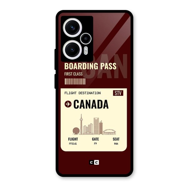 Canada Boarding Pass Glass Back Case for Poco F5