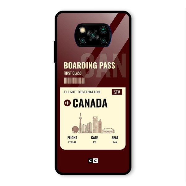 Canada Boarding Pass Glass Back Case for Poco X3 Pro