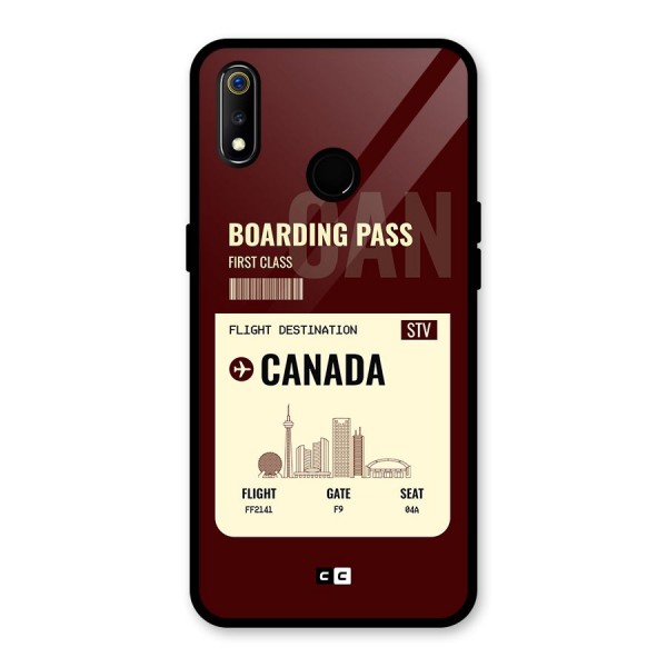 Canada Boarding Pass Glass Back Case for Realme 3