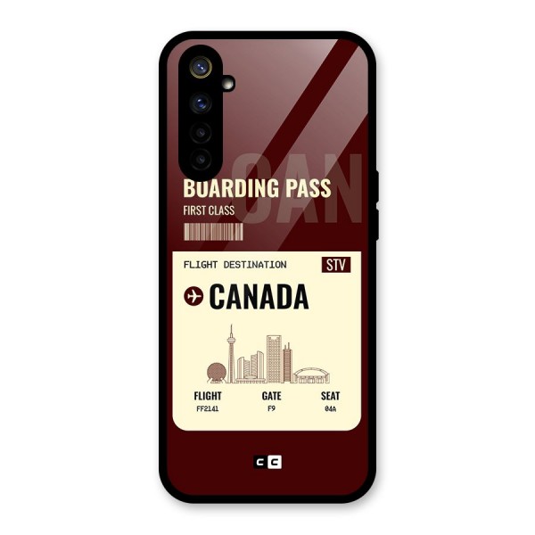 Canada Boarding Pass Glass Back Case for Realme 6