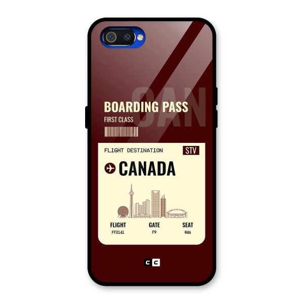 Canada Boarding Pass Glass Back Case for Realme C2