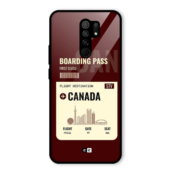 Canada Boarding Pass Glass Back Case for Redmi 9 Prime