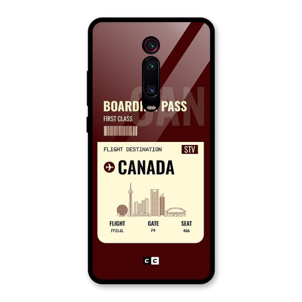 Canada Boarding Pass Glass Back Case for Redmi K20 Pro