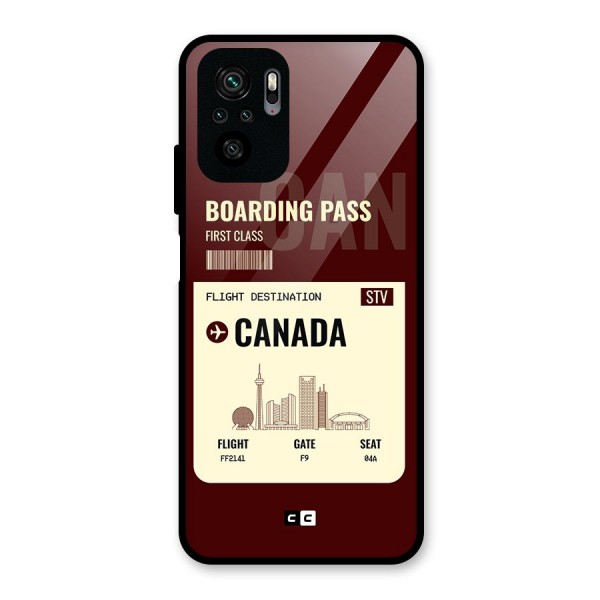 Canada Boarding Pass Glass Back Case for Redmi Note 10