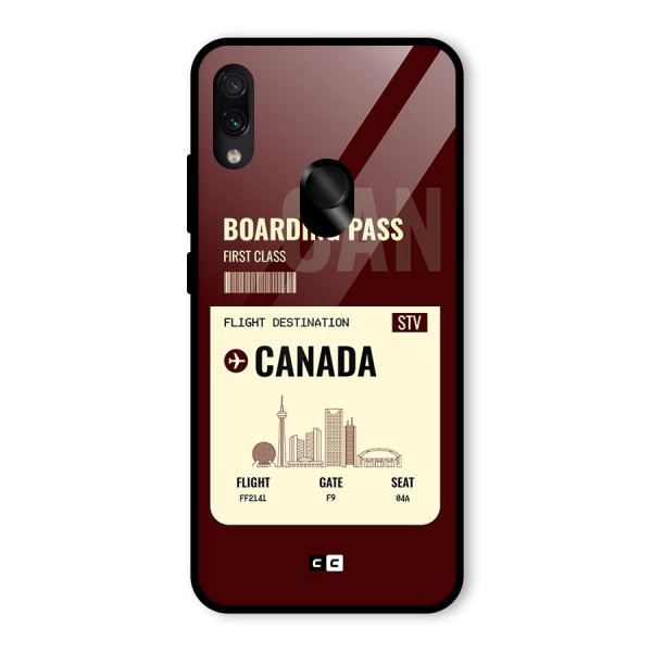 Canada Boarding Pass Glass Back Case for Redmi Note 7