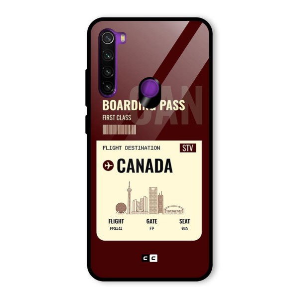 Canada Boarding Pass Glass Back Case for Redmi Note 8