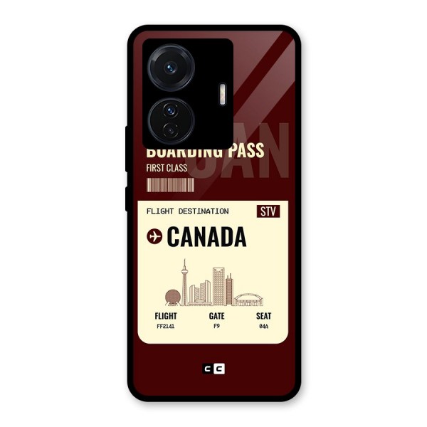 Canada Boarding Pass Glass Back Case for Vivo T1 Pro