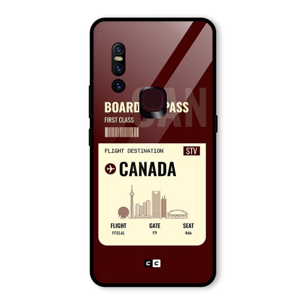 Canada Boarding Pass Glass Back Case for Vivo V15