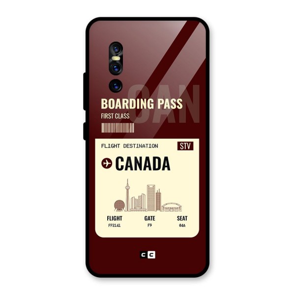 Canada Boarding Pass Glass Back Case for Vivo V15 Pro