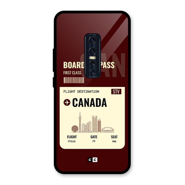 Canada Boarding Pass Glass Back Case for Vivo V17 Pro