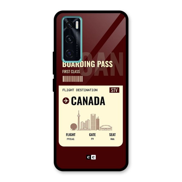 Canada Boarding Pass Glass Back Case for Vivo V20 SE