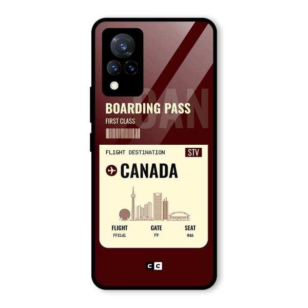 Canada Boarding Pass Glass Back Case for Vivo V21 5G