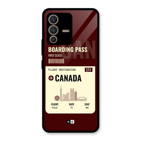 Canada Boarding Pass Glass Back Case for Vivo V23 5G