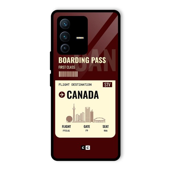 Canada Boarding Pass Glass Back Case for Vivo V23 Pro