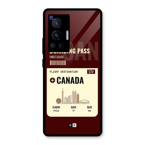 Canada Boarding Pass Glass Back Case for Vivo X70 Pro