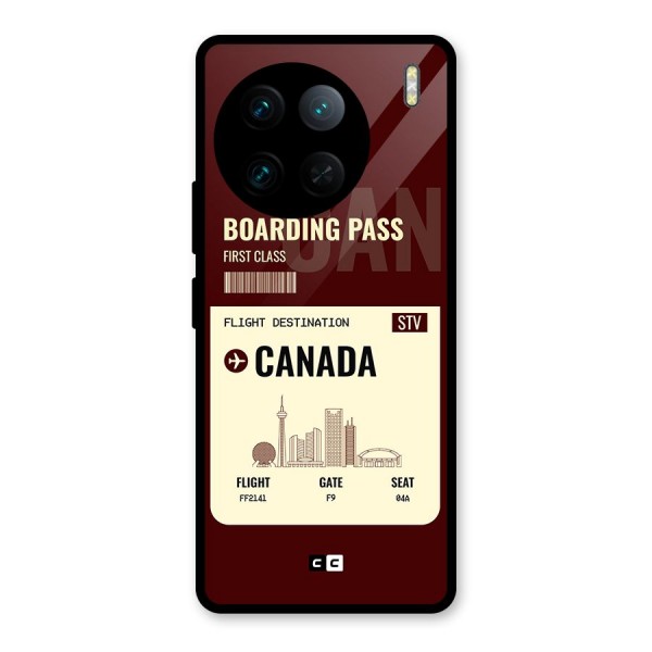 Canada Boarding Pass Glass Back Case for Vivo X90 Pro