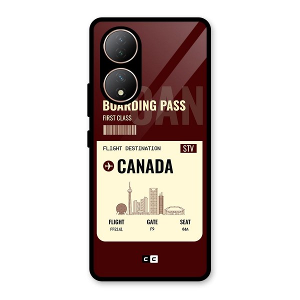 Canada Boarding Pass Glass Back Case for Vivo Y100A