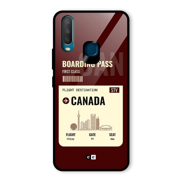 Canada Boarding Pass Glass Back Case for Vivo Y12