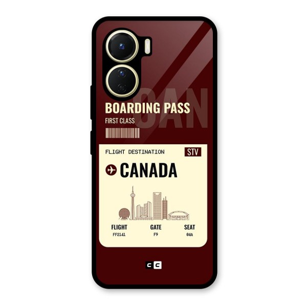 Canada Boarding Pass Glass Back Case for Vivo Y16