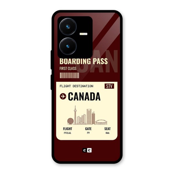 Canada Boarding Pass Glass Back Case for Vivo Y22