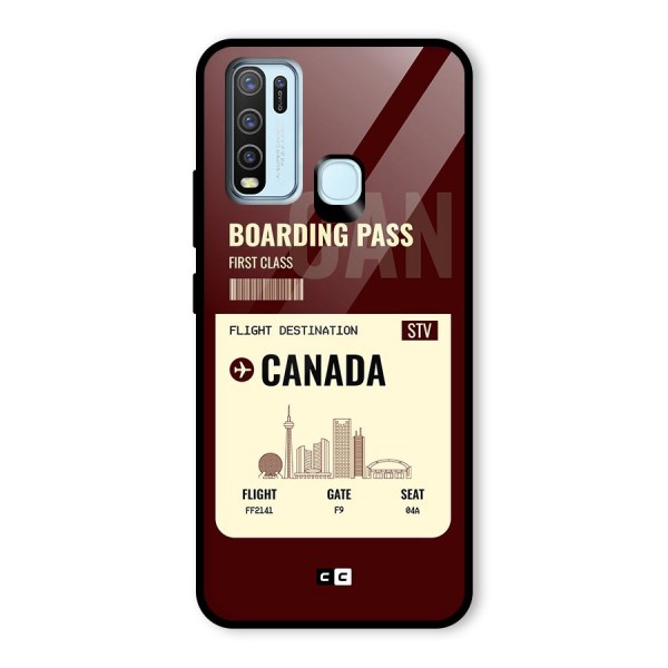 Canada Boarding Pass Glass Back Case for Vivo Y30