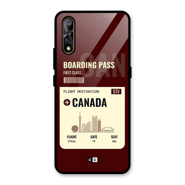 Canada Boarding Pass Glass Back Case for Vivo Z1x