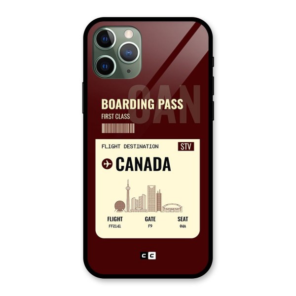 Canada Boarding Pass Glass Back Case for iPhone 11 Pro